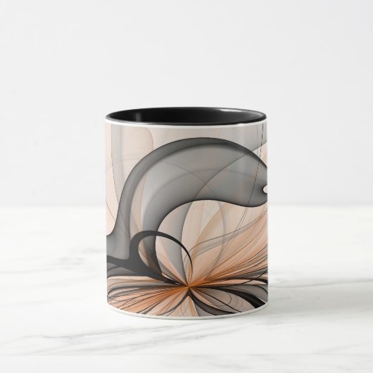 Abstrakt Anthracite Grau Siena Modernes Fraktal Ku Tasse (Zentrum)