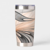 Abstrakt Anthracite Grau Siena Modernes Fraktal Ku Thermobecher (Rückseite)