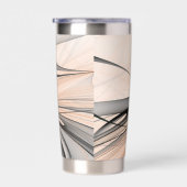 Abstrakt Anthracite Grau Siena Modernes Fraktal Ku Thermobecher (Rechts)