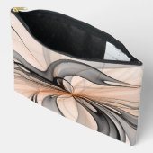 Abstrakt Anthracite Grau Siena Modernes Fraktal Ku Zubehörtasche (Offen)