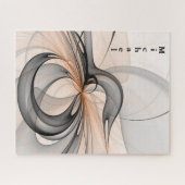 Abstrakt Anthracite Gray Sienna Form Fraktal Name Puzzle (Horizontal)