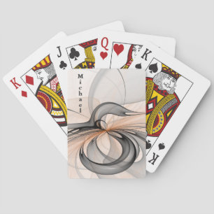 Abstrakt Anthracite Gray Sienna Form Fraktal Name Spielkarten