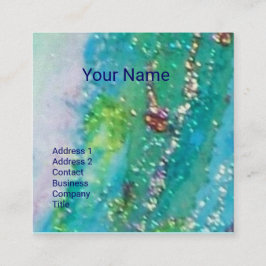 ABSTRAKT AQUA BLAUE AQUAMARIN GOLD GLITZERN, RED W QUADRATISCHE VISITENKARTE