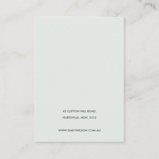 ABSTRAKT AQUA BLUE KERAMIK NECKLACE DISPLAO-LOGO VISITENKARTE (Rückseite)