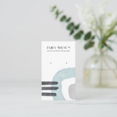 ABSTRAKT AQUA BLUE LINES STUDIEREN EARRING DISPLAY VISITENKARTE (Stehend Vorderseite)