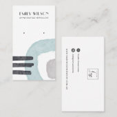ABSTRAKT AQUA BLUE LINES STUDIEREN EARRING DISPLAY VISITENKARTE (Vorne/Hinten)