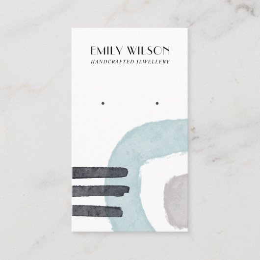 ABSTRAKT AQUA BLUE LINES STUDIEREN EARRING DISPLAY VISITENKARTE (Vorderseite)