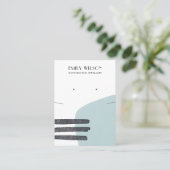 ABSTRAKT AQUA BLUE NEKLACE EARRING DISPLAY CARD VISITENKARTE (Stehend Vorderseite)