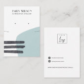 ABSTRAKT AQUA BLUE NEKLACE EARRING DISPLAY CARD VISITENKARTE (Vorne/Hinten)