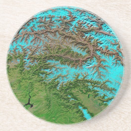Abstrakt Aqua Blue Sandstone Untersetzer (Vorne)