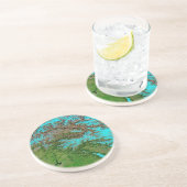 Abstrakt Aqua Blue Sandstone Untersetzer (Seite)