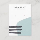 ABSTRAKT AQUA BLUE SHAPE STUDIE EARRING DISPLAY CA VISITENKARTE (Vorderseite)