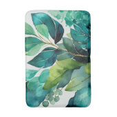 Abstrakt Aquamarin, grün, Smaragd, botanisch Badematte (Vorderseite Vertikal)