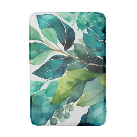 Abstrakt Aquamarin, grün, Smaragd, botanisch Badematte (Vorderseite Vertikal)