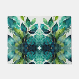 Abstrakt Aquamarin, grün, Smaragd, botanisch Fußmatte