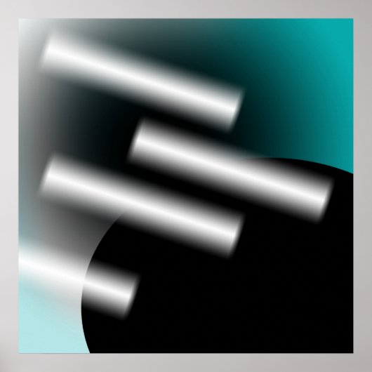 Abstrakt Aquamarin mit Lichtstrahlen AP0005 Poster (Vorne)