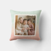 Abstrakt Aquarell Pastell Pfirsich Minze Benutzerd Kissen (Rückseite)