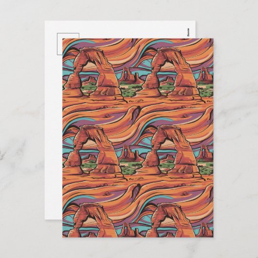 Abstrakt Arches Nationalparkmuster Feiertagspostkarte (Vorne/Hinten)