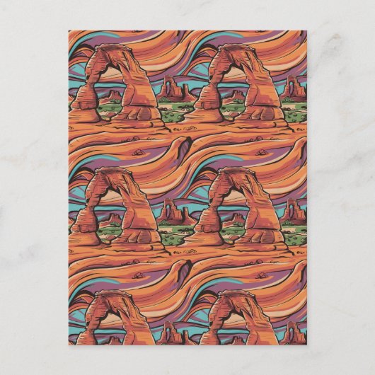 Abstrakt Arches Nationalparkmuster Feiertagspostkarte (Vorderseite)