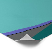 Abstrakt Art. 303 - Grüner, gelber Groovy Retro Poster (Ecke)