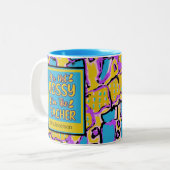 Abstrakt Art Acrylic Oil Funny Teacher Quote Coff Zweifarbige Tasse (Vorderseite Links)