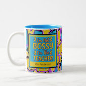 Abstrakt Art Acrylic Oil Funny Teacher Quote Coff Zweifarbige Tasse (Links)
