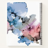 Abstrakt Art Alkohol Tinten Blue Pink Personalisie Notizblock (Rückseite)