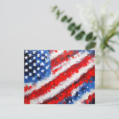 Abstrakt Art American Flag Postcard Postkarte (Stehend Vorderseite)