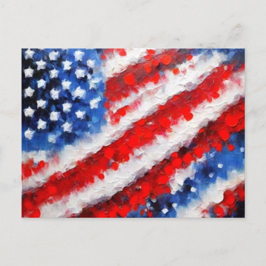 Abstrakt Art American Flag Postcard Postkarte (Vorderseite)