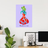 Abstrakt Art Bamboo Pflanze in einer Vase Poster (Heimbüro)