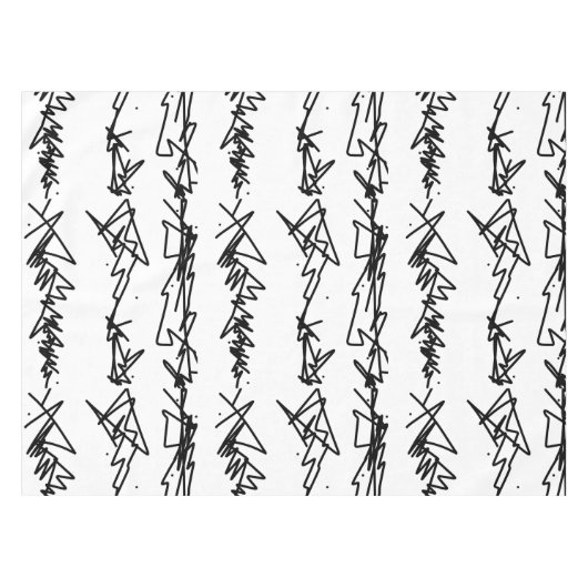 Abstrakt Art Black and White Minimalismus Tischdecke (Vorderseite (Horizontal))