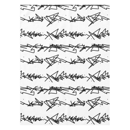 Abstrakt Art Black and White Minimalismus Tischdecke (Vorderseite)
