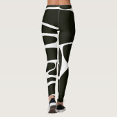 Abstrakt Art Black and White Yoga Leggings (Rückseite)