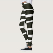 Abstrakt Art Black and White Yoga Leggings (Links)