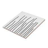Abstrakt Art Black on White Lines Minimalismus Fliese (Seite)