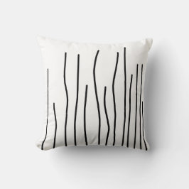 Abstrakt Art Black on White Lines Minimalismus Kissen