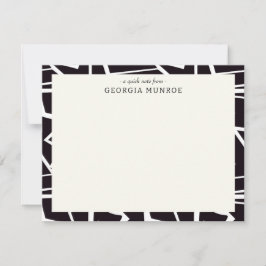 Abstrakt Art Black Personalisiert Stationery Mitteilungskarte