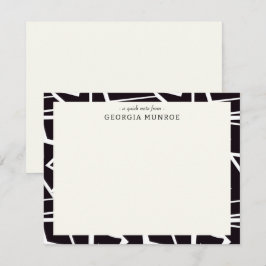 Abstrakt Art Black Personalisiert Stationery Mitteilungskarte