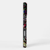 Abstrakt Art Black Swirl Red iPhone Hülle (Rechte Seite)