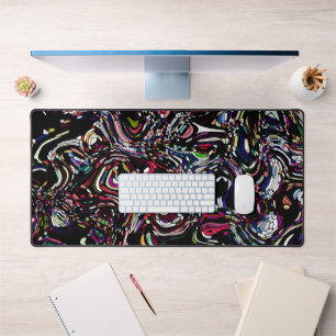 Abstrakt Art Black Swirl Red Schreibtischunterlage