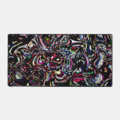 Abstrakt Art Black Swirl Red Schreibtischunterlage (Vorderseite)