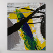 Abstrakt Art Black Yellow Blue Gray Malerei Poster (Vorne)