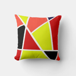 Abstrakt Art Black Yellow Coral Minimalismus Kissen