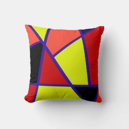 Abstrakt Art Black Yellow Coral Minimalismus Kissen