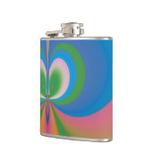 Abstrakt Art Blue Butterfly Flachmann (Links)