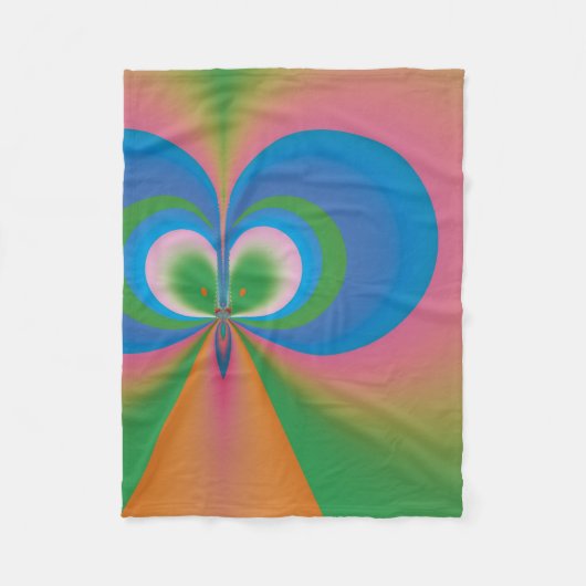Abstrakt Art Blue Butterfly Fleecedecke (Vorderseite)