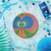 Abstrakt Art Blue Butterfly Pappteller (Party)