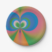 Abstrakt Art Blue Butterfly Pappteller (Vorderseite)