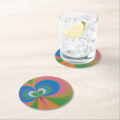 Abstrakt Art Blue Butterfly Runder Pappuntersetzer (Vor Ort)