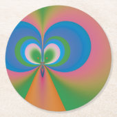 Abstrakt Art Blue Butterfly Runder Pappuntersetzer (Vorderseite)
